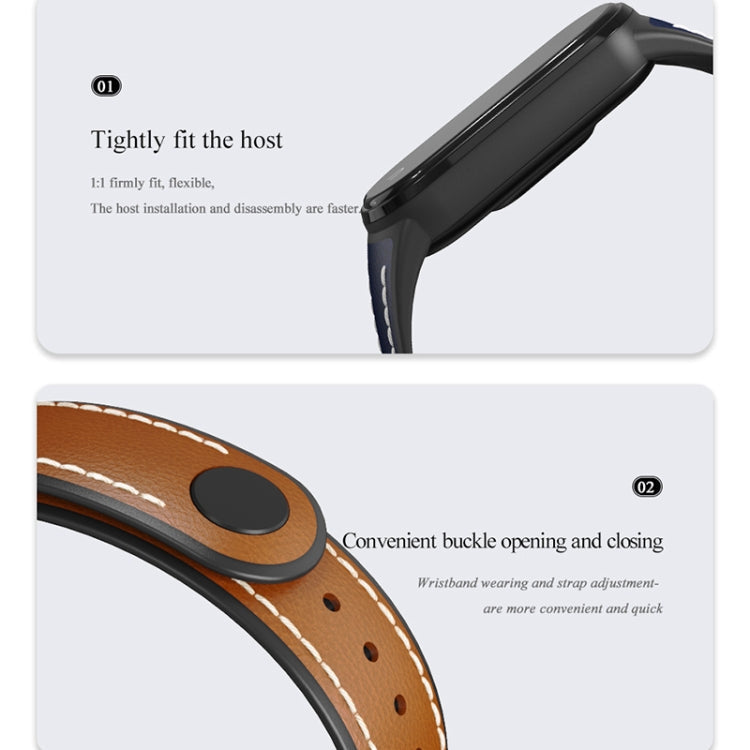 MIJOBS TPU + Leder Ersatzarmband, für Xiaomi Mi Band 5 / 6
