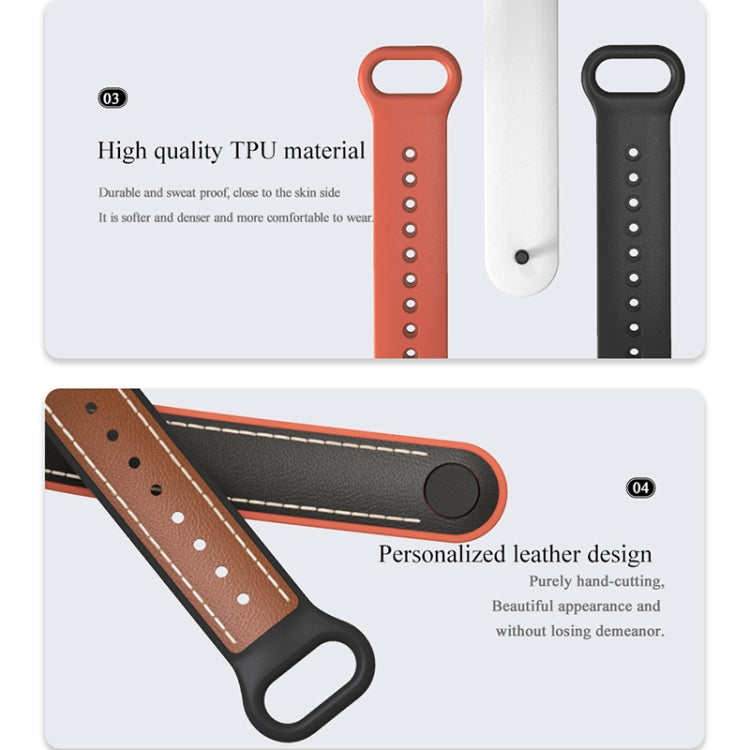 MIJOBS TPU + Leder Ersatzarmband, für Xiaomi Mi Band 5 / 6