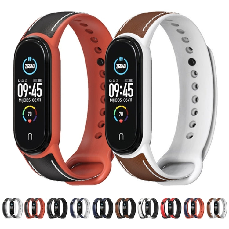 MIJOBS TPU + Leder Ersatzarmband, für Xiaomi Mi Band 5 / 6