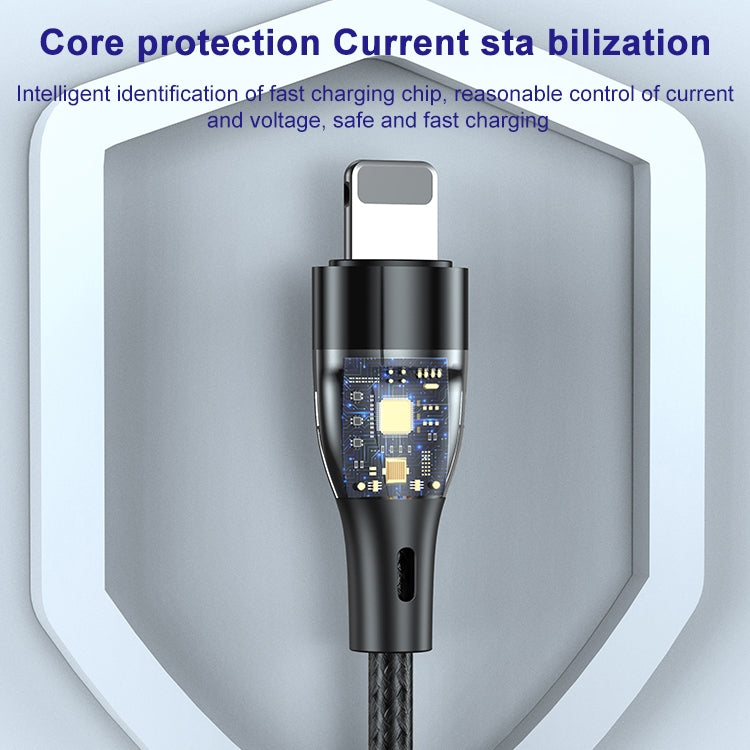 ADC-003 Type-C to 8 Pin PD Fast Charging Weave Data Cable, 1m