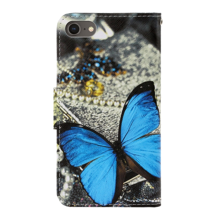 3D Colored Drawing Horizontal Flip PU Leather Case with Holder & Card Slots & Wallet, For iPhone SE 2022 / SE 2020 / 8 / 7