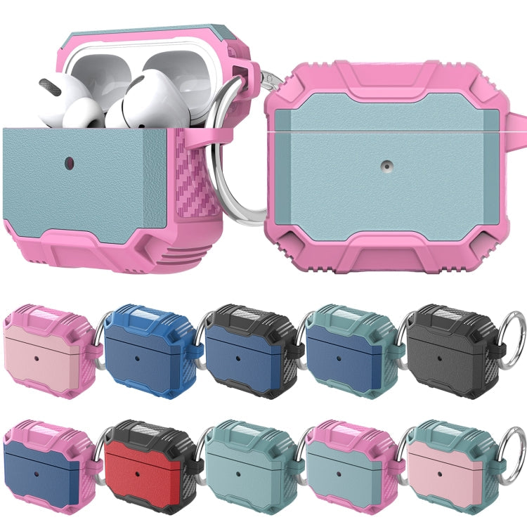 Stoßfeste TPU + PC Hülle für kabellose Kopfhörer mit Haken für AirPods 3 (Rosa)