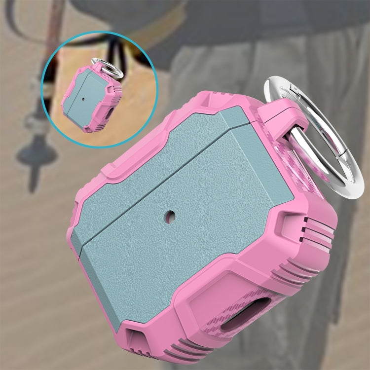 Stoßfeste TPU + PC Hülle für kabellose Kopfhörer mit Haken für AirPods 3 (Rosa)