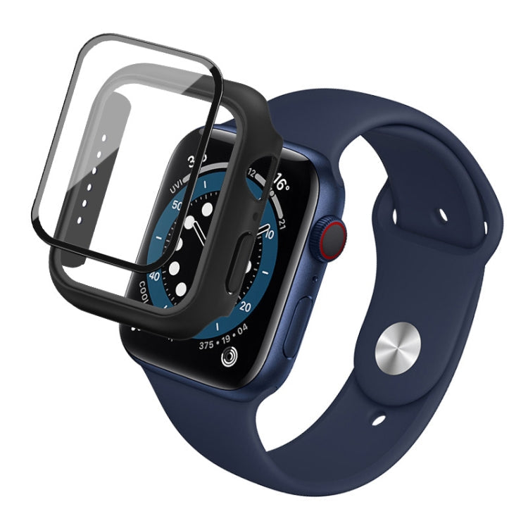 IMAK Shockproof PC Protective Case with Tempered Glass Film, For Apple Watch Series 6 & SE & 5 & 4 44mm, For Apple Watch Series 3 & 2 & 1 42mm, For Apple Watch Series 6 & SE & 5 & 4 40mm, For Apple Watch Series 3 & 2 & 1 38mm