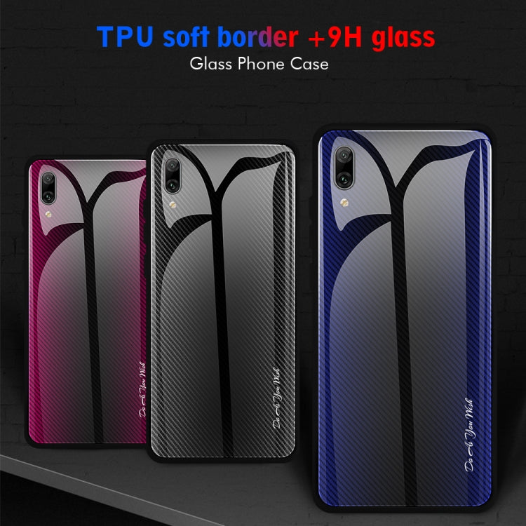 Texture Gradient Glass Protective Case, For Huawei Enjoy 9 Plus / Y9 2019, For Huawei Enjoy 9s, For Huawei Mate 20 Pro, For Huawei P20 Pro