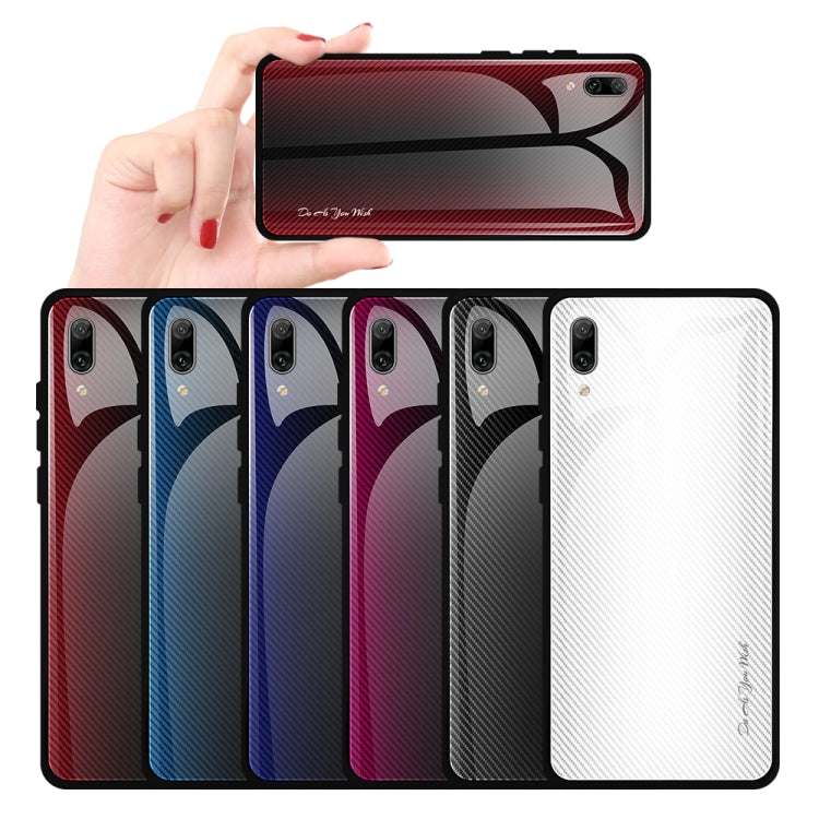 Texture Gradient Glass Protective Case, For Huawei Enjoy 9 Plus / Y9 2019, For Huawei Enjoy 9s, For Huawei Mate 20 Pro, For Huawei P20 Pro