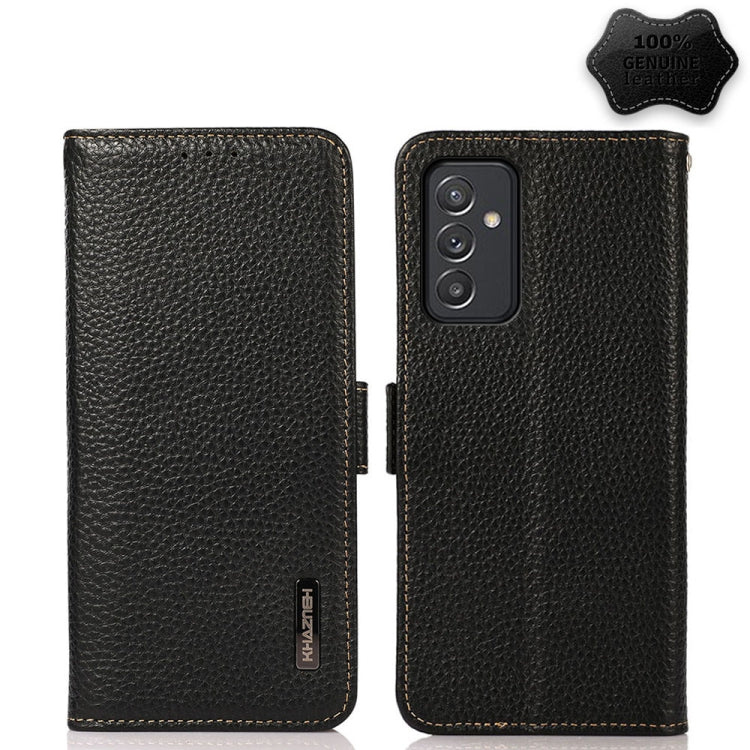 KHAZNEH Side-Magnetic Litchi Genuine Leather RFID Phone Case, For Samsung Galaxy A72 5G, For Samsung Galaxy A82 5G, For Samsung Galaxy F62 / M62, For Samsung Galaxy M32, For Samsung Galaxy M52 5G, For Samsung Galaxy S20 FE