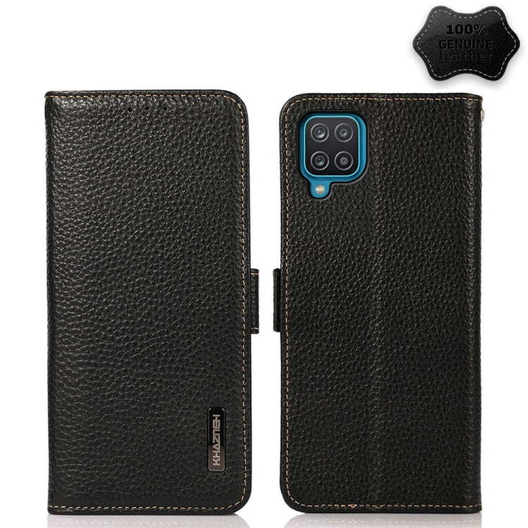 KHAZNEH Side-Magnetic Litchi Genuine Leather RFID Phone Case, For Samsung Galaxy A72 5G, For Samsung Galaxy A82 5G, For Samsung Galaxy F62 / M62, For Samsung Galaxy M32, For Samsung Galaxy M52 5G, For Samsung Galaxy S20 FE