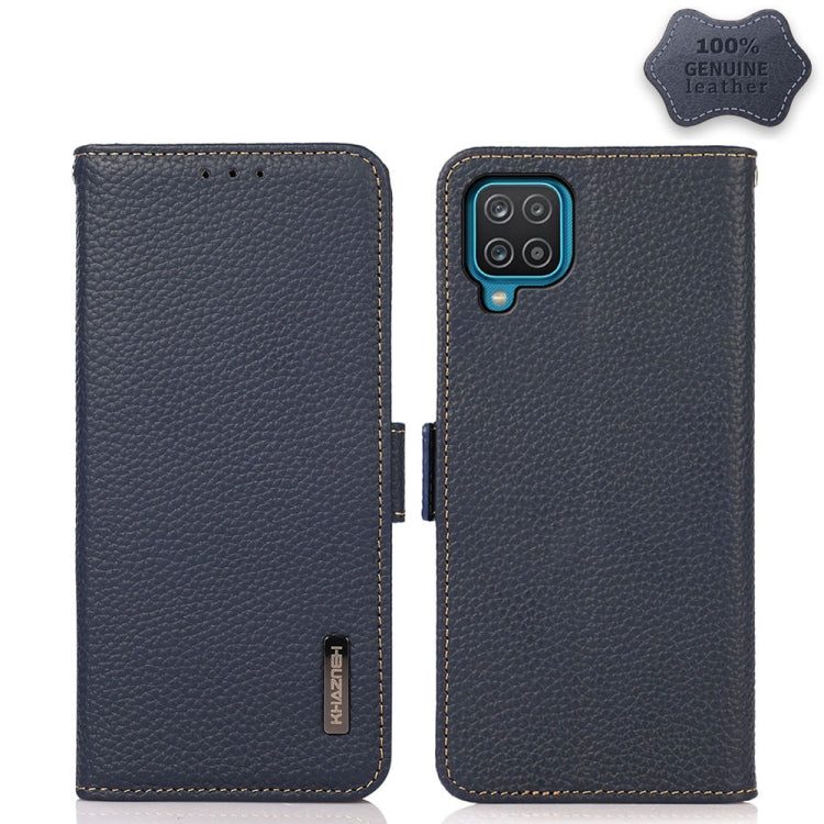 KHAZNEH Side-Magnetic Litchi Genuine Leather RFID Phone Case, For Samsung Galaxy A72 5G, For Samsung Galaxy A82 5G, For Samsung Galaxy F62 / M62, For Samsung Galaxy M32, For Samsung Galaxy M52 5G, For Samsung Galaxy S20 FE