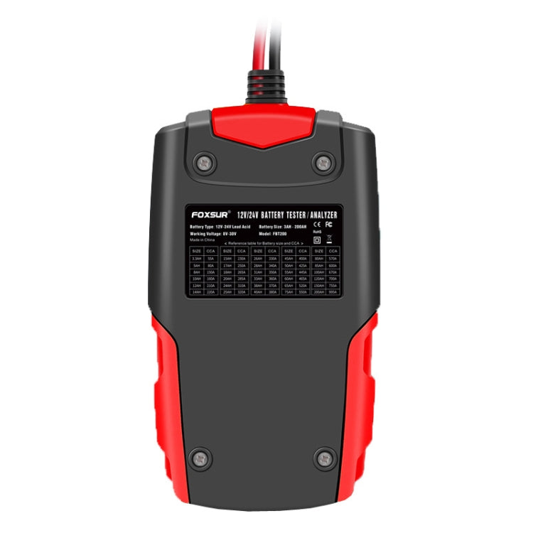 FOXSUR FBT200 12V / 24V Car Battery Tester, FBT200