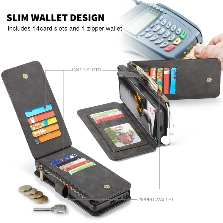 CaseMe-007 Detachable Multifunctional Leather Phone Case, For Samsung Galaxy S22 Ultra 5G
