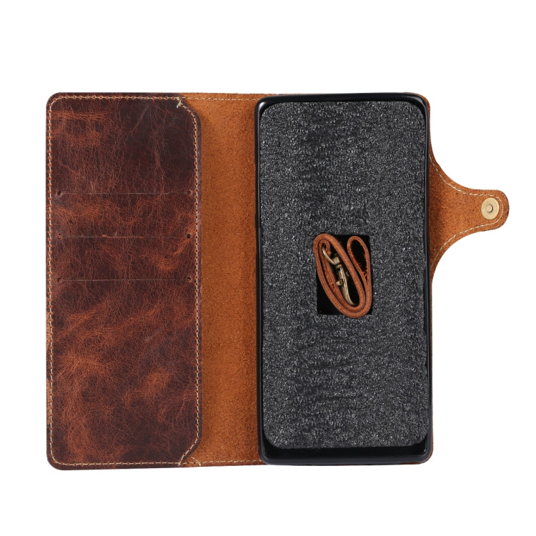 Denior Oil Wax Cowhide Magnetic Button Horizontal Flip Leather Case with Card Slots & Wallet, For iPhone 6, For iPhone 6 Plus / 6s Plus, For iPhone 7 / 8, For iPhone 7 Plus / 8 Plus, For iPhone X / XS, For Galaxy S8