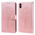 Tree & Deer Pattern Pressed Printing Horizontal Flip Leather Phone Case, For iPhone XS Max, For iPhone 7 / 8 / SE 2020 / SE 2022, For iPhone 11, For iPhone 11 Pro