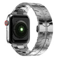 Butterfly Buckle Metal Watchband For Apple Watch Series, 7 41mm / 6&SE&5&4 40mm / 3&2&1 38mm, 7 45mm / 6&SE&5&4 44mm / 3&2&1 42mm