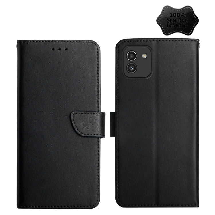 Genuine Leather Fingerprint-proof Horizontal Flip Phone Case, For Samsung Galaxy A03 164mm, For Samsung Galaxy A03 166mm, For Samsung Galaxy A03 Core, For Samsung Galaxy A13, For Samsung Galaxy A73 5G, For Samsung Galaxy A23, For Samsung Galaxy A33 5G ...