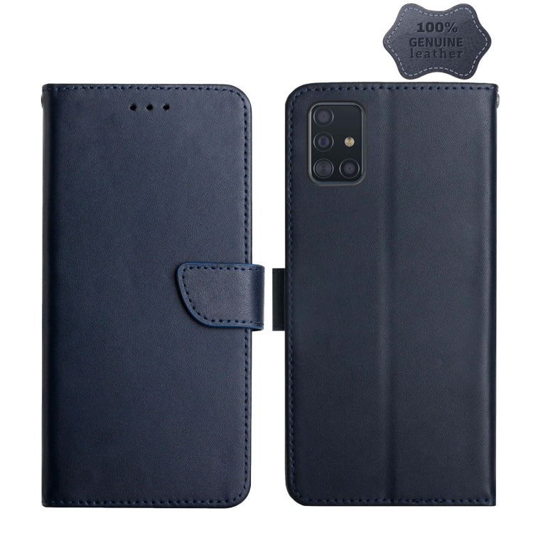 Genuine Leather Fingerprint-proof Horizontal Flip Phone Case, For Samsung Galaxy A40, For Samsung Galaxy A41, For Samsung Galaxy A42 5G, For Samsung Galaxy A50, For Samsung Galaxy A51, For Samsung Galaxy A51 5G, For Samsung Galaxy A70                  ...