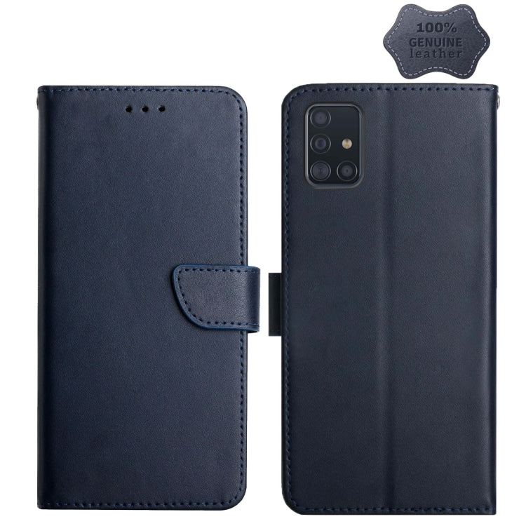 Genuine Leather Fingerprint-proof Horizontal Flip Phone Case, For Samsung Galaxy A40, For Samsung Galaxy A41, For Samsung Galaxy A42 5G, For Samsung Galaxy A50, For Samsung Galaxy A51, For Samsung Galaxy A51 5G, For Samsung Galaxy A70                  ...