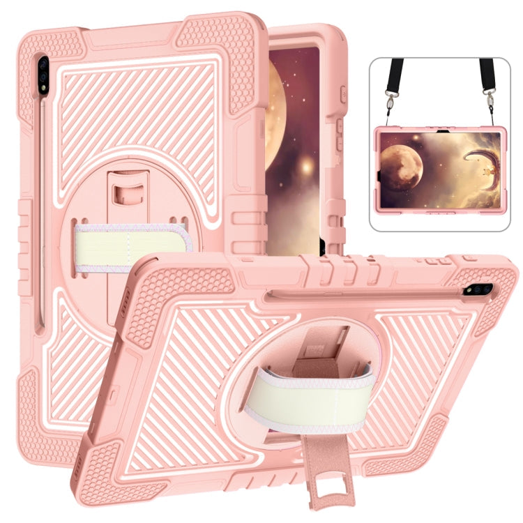 360 Degree Rotation Contrast Color Silicone + PC Tablet Case, For Samsung Galaxy Tab A7 Lite