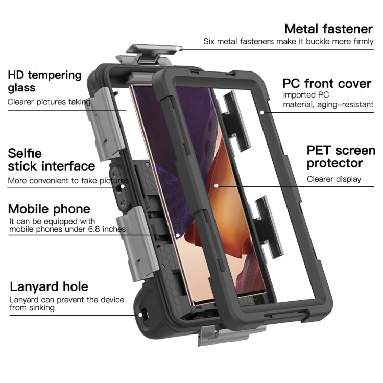 RedPepper 2nd Generation Diving Waterproof Protective Case, Waterproof depth: 15m(Black + Blue)