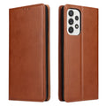Fierre Shann PU Genuine Leather Texture Leather Phone Case, For Samsung Galaxy A02s, For Samsung Galaxy A13 5G, For Samsung Galaxy A33 5G, For Samsung Galaxy A53 5G, For Samsung Galaxy A73 5G, For Samsung Galaxy S21 FE 5G