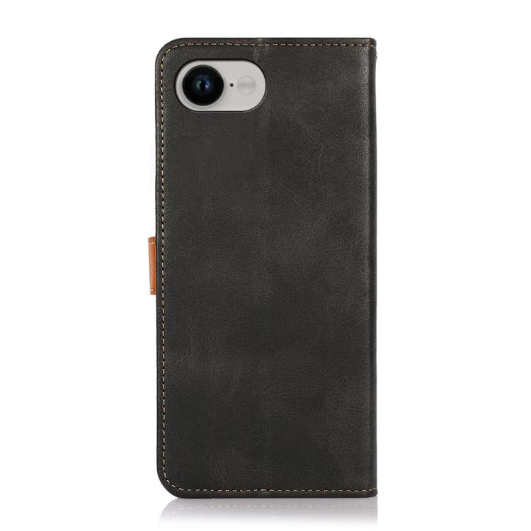 KHAZNEH Dual-color Cowhide Texture Flip Leather Phone Case, For iPhone 17e / 16e, For iPhone 17 Pro Max, For iPhone 17 Pro, For iPhone 17, For iPhone Air, For iPhone 16 Pro Max