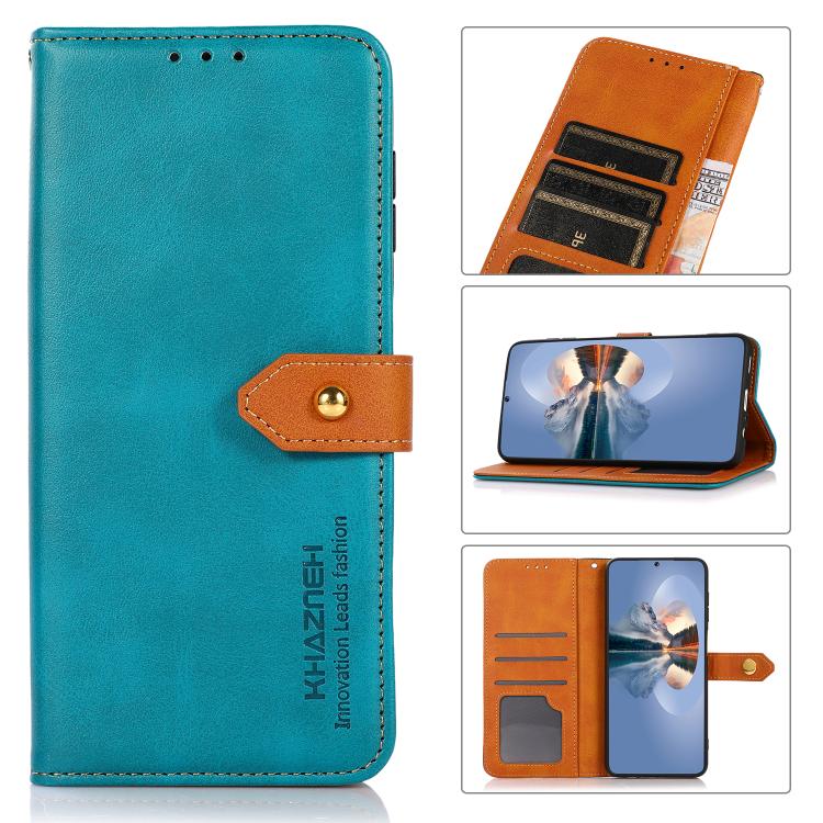 KHAZNEH Dual-color Cowhide Texture Flip Leather Phone Case, For iPhone 17e / 16e, For iPhone 17 Pro Max, For iPhone 17 Pro, For iPhone 17, For iPhone Air, For iPhone 16 Pro Max