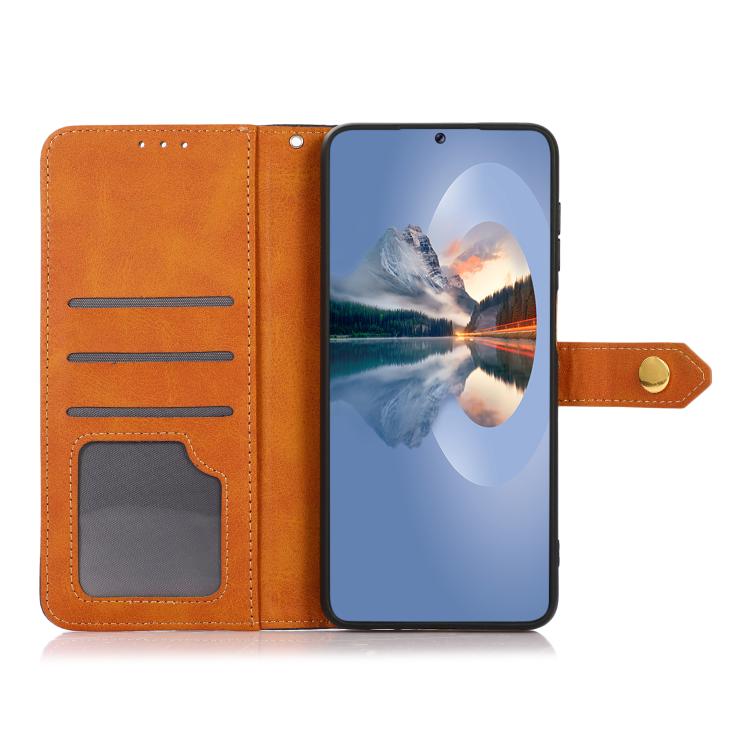 KHAZNEH Dual-color Cowhide Texture Flip Leather Phone Case, For iPhone 16 Pro, For iPhone 16 Plus, For iPhone 16, For iPhone 15 Pro Max, For iPhone 15 Pro, For iPhone 15 Plus