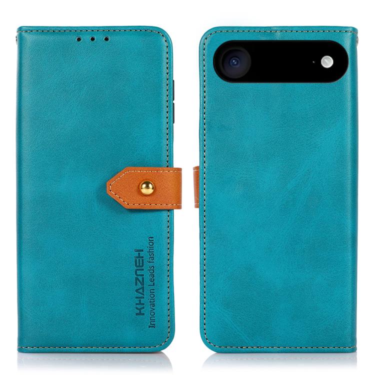 KHAZNEH Dual-color Cowhide Texture Flip Leather Phone Case, For iPhone 15, For iPhone 14 Plus, For iPhone 14, For iPhone 14 Pro, For iPhone 14 Pro Max