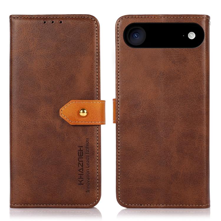 KHAZNEH Dual-color Cowhide Texture Flip Leather Phone Case, For iPhone 15, For iPhone 14 Plus, For iPhone 14, For iPhone 14 Pro, For iPhone 14 Pro Max