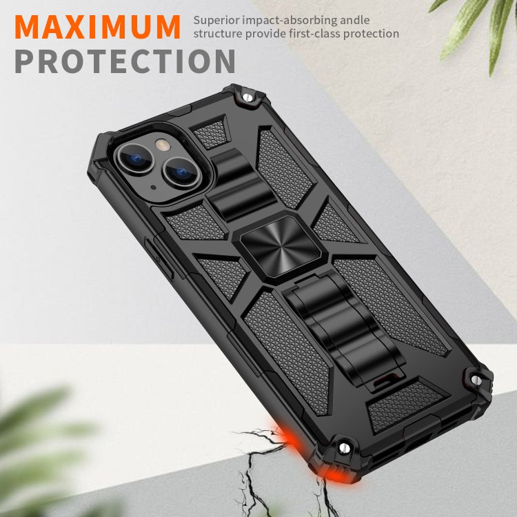 Armor Shockproof TPU + PC Magnetic Protective Phone Case with Holder, For iPhone 14, For iPhone 14 Pro, For iPhone 14 Pro Max, For iPhone 14 Plus