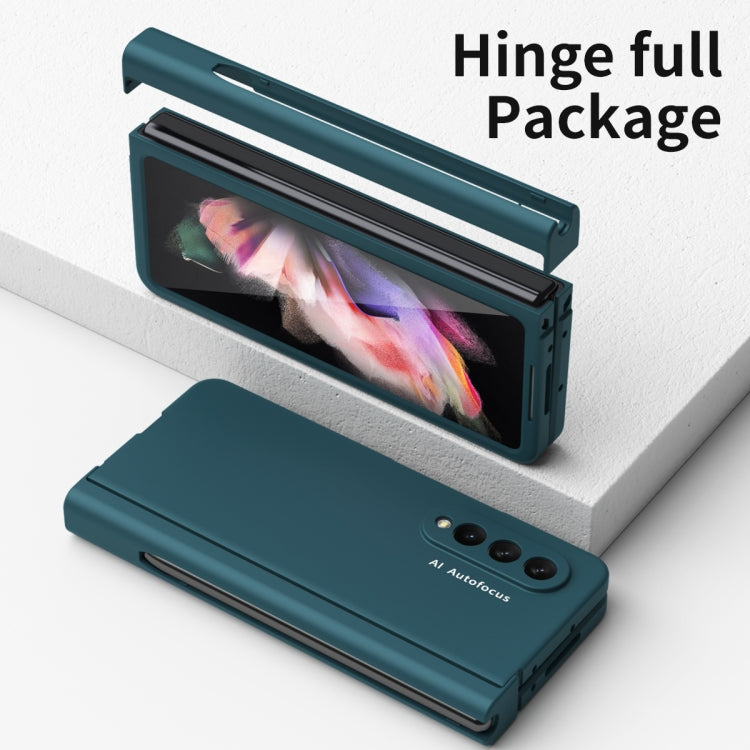 Macaron Hinge Phone Case with Stylus Pen Fold Edition & Protective Film, For Samsung Galaxy Z Fold3 5G