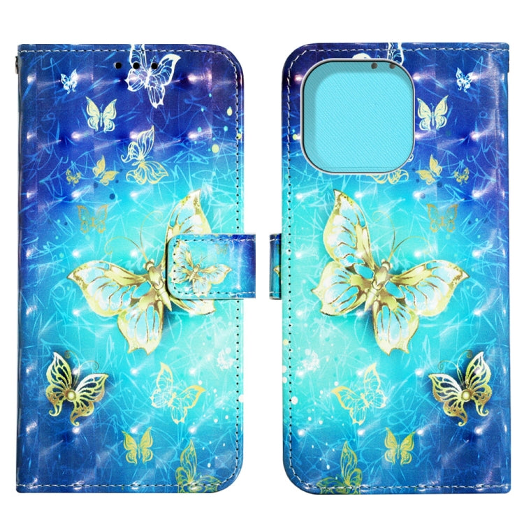 3D Painting Horizontal Flip Leather Phone Case, For iPhone 14 Pro Max