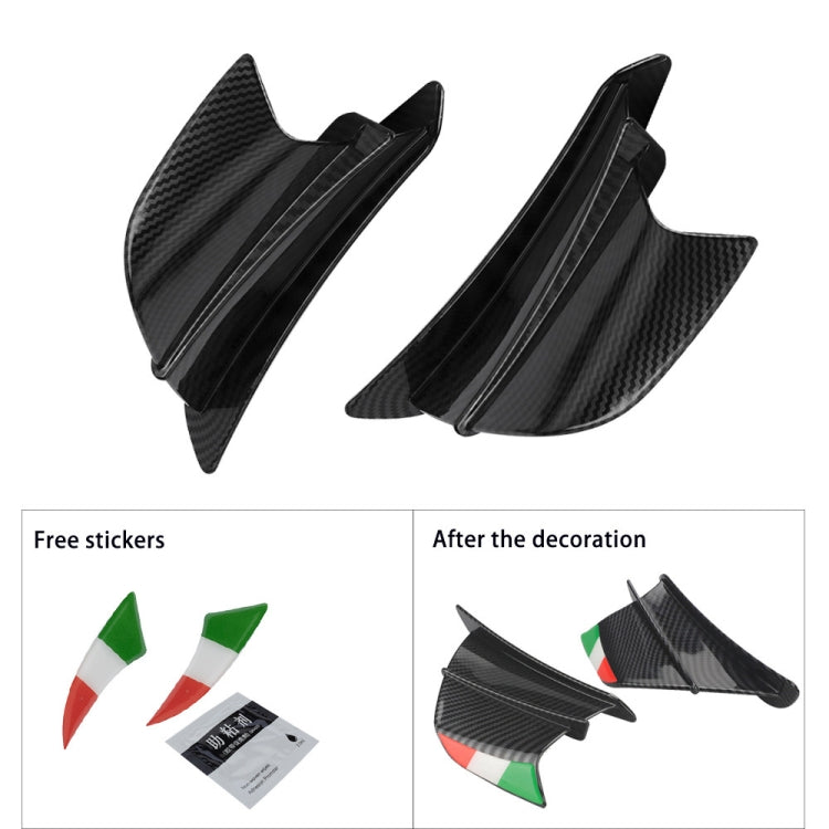Motorcycle Winglet Aerodynamic Wing Kit Spoiler, Glossy Carbon, Matte Carbon, Forged Texture
