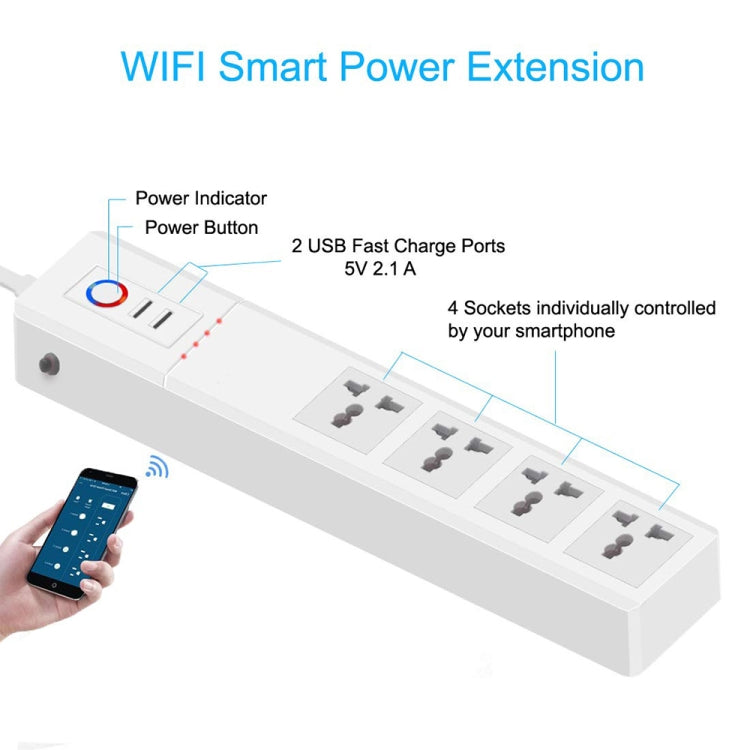 SM-SO306-M 4-fach + 2 USB Mehrzweck-Smart-Steckdosenleiste, ZigBee 10A, ZigBee 16A, WiFi 10A, WiFi 16A