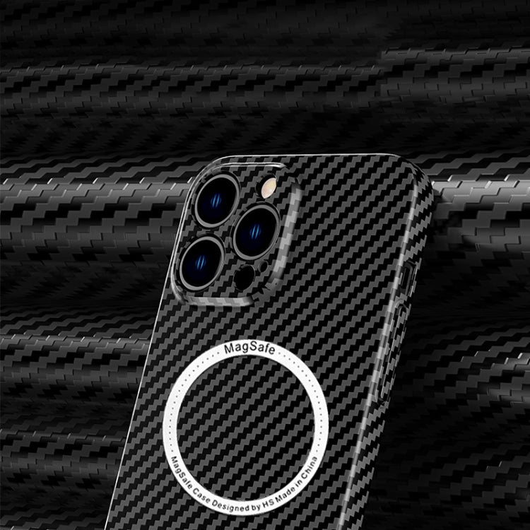 Carbon Fiber Texture MagSafe Magnetic Phone Case, For iPhone 14, For iPhone 14 Plus, For iPhone 14 Pro