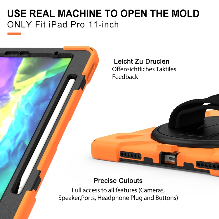 360° Shockproof iPad Case with Holder, Hand Strap & Shoulder Strap