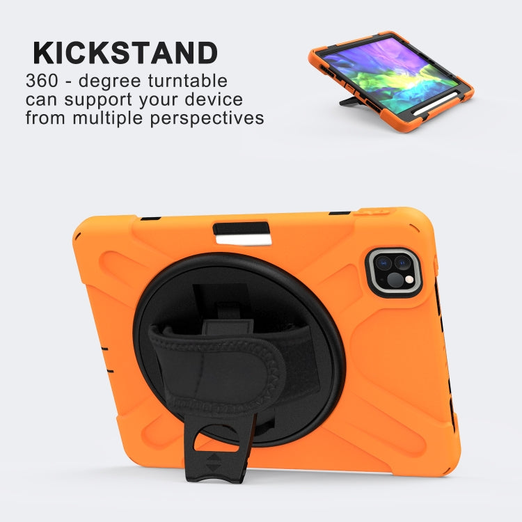 For iPad Pro 11 (2020) 360 Degree Rotation Silicone Protective Cover with Holder & Hand Strap & Long Strap & Pencil Slot, For iPad Air 2025 / 10.9 / Pro 11 2021 / 2020 / 2018