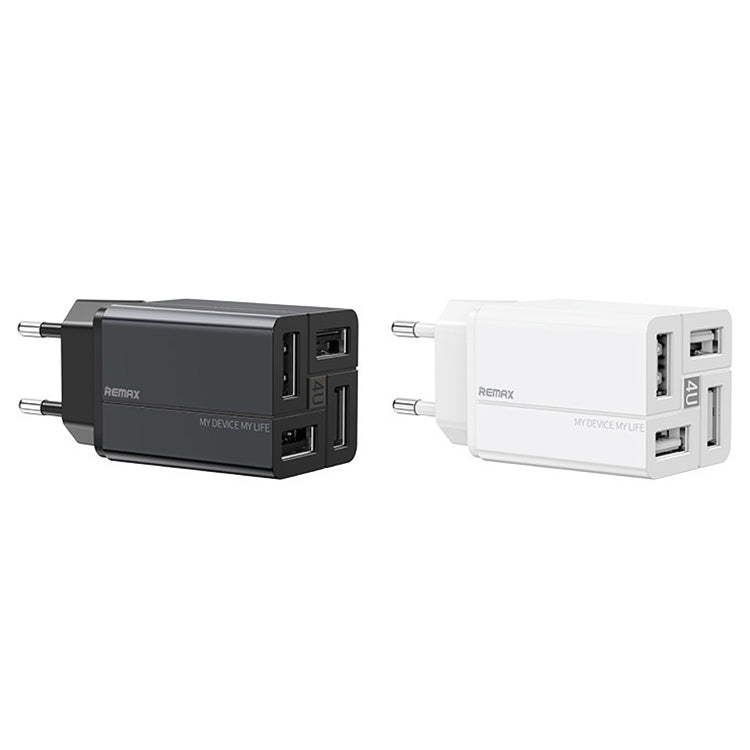 REMAX RP-U43 3.4A 4 USB Port Fast Charger, EU Plug, UK Plug