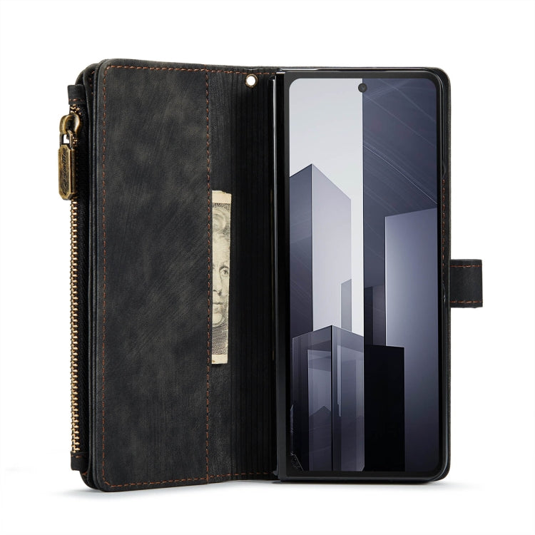CaseMe C30 Multifunctional Card Slots Zipper Phone Leather Phone Case, For Samsung Galaxy Z Fold6 5G, For Samsung Galaxy Z Fold5, For Samsung Galaxy Z Fold4 5G