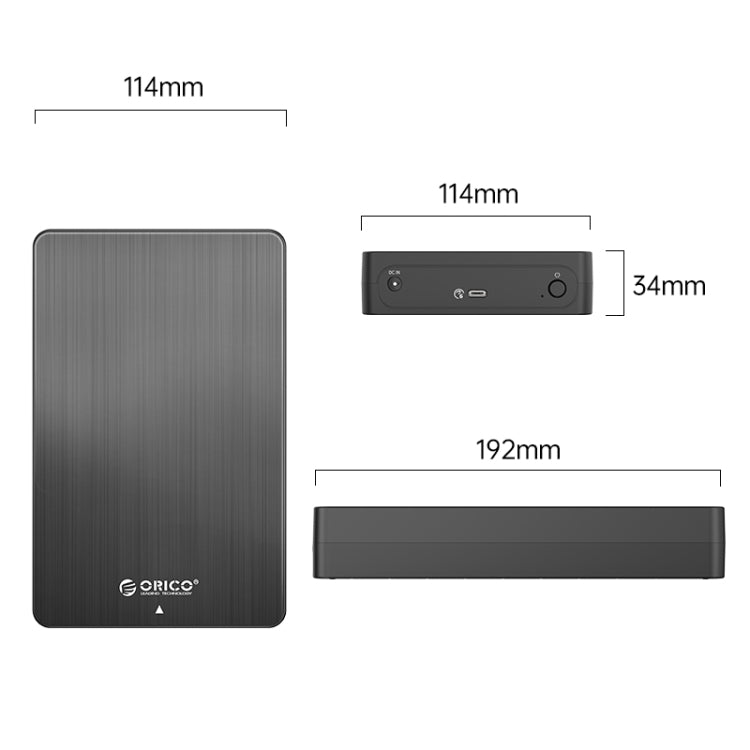 ORICO HM35C3 3.5 inch USB3.1 Gen1 Type-C Hard Drive Enclosure, EU Plug, US Plug, UK Plug, AU Plug