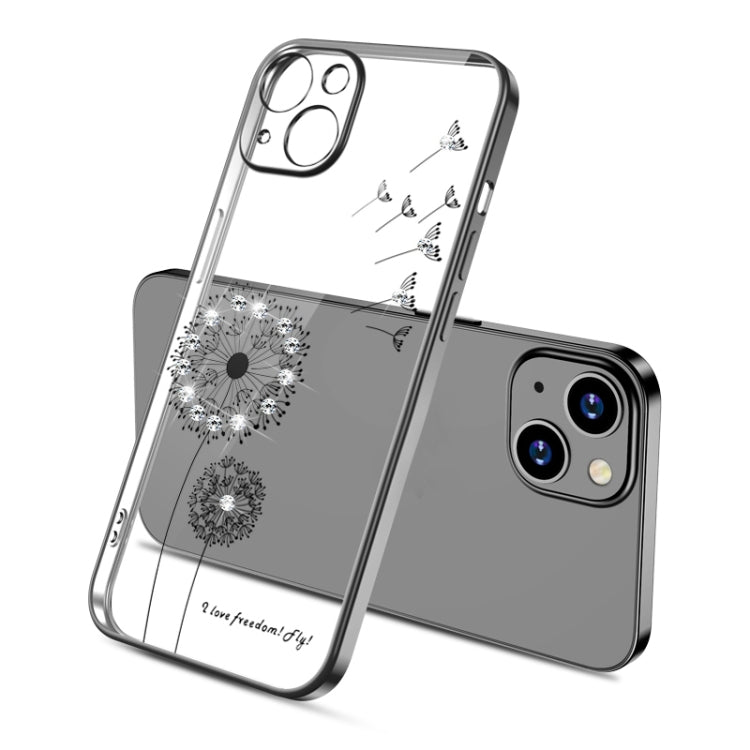 Electroplating Diamond Dandelion TPU Phone Case, For iPhone 14, For iPhone 14 Plus, For iPhone 14 Pro