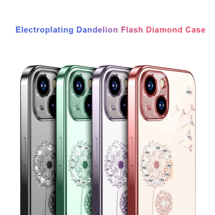 Electroplating Diamond Dandelion TPU Phone Case, For iPhone 14, For iPhone 14 Plus, For iPhone 14 Pro