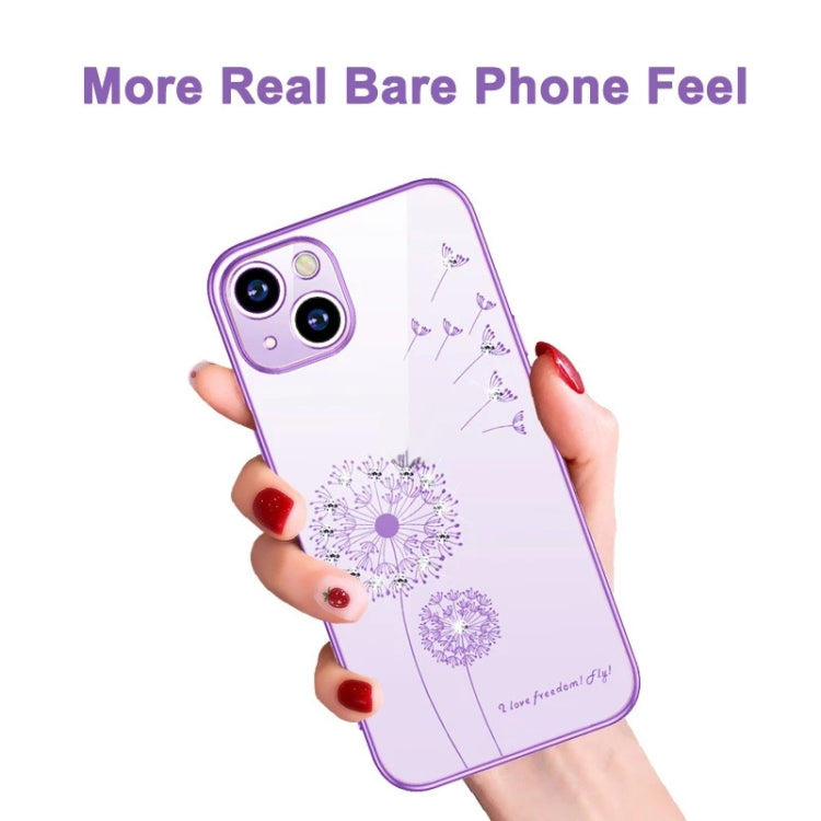 Electroplating Diamond Dandelion TPU Phone Case, For iPhone 14, For iPhone 14 Plus, For iPhone 14 Pro
