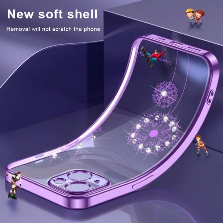 Electroplating Diamond Dandelion TPU Phone Case, For iPhone 14 Pro Max