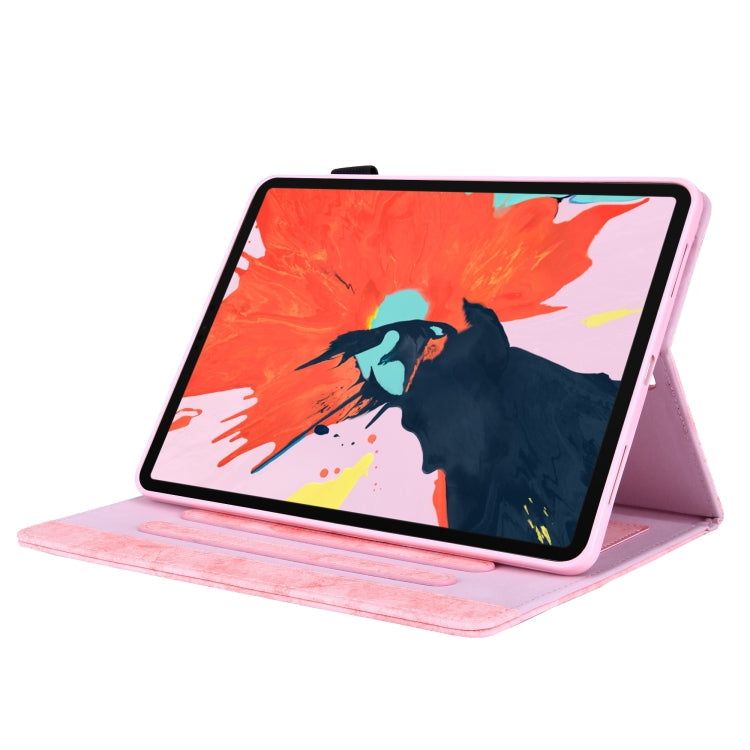 Schutzhülle aus Leder mit Marmor-Stofftextur, Ständer und Kartenfach für iPad Pro 11 (2020)