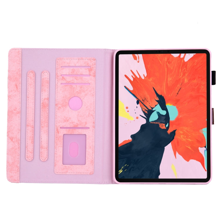 Schutzhülle aus Leder mit Marmor-Stofftextur, Ständer und Kartenfach für iPad Pro 11 (2020)