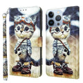 3D Painted Leather Phone Case, For iPhone 14 Pro Max, For iPhone 13 mini, For iPhone 13