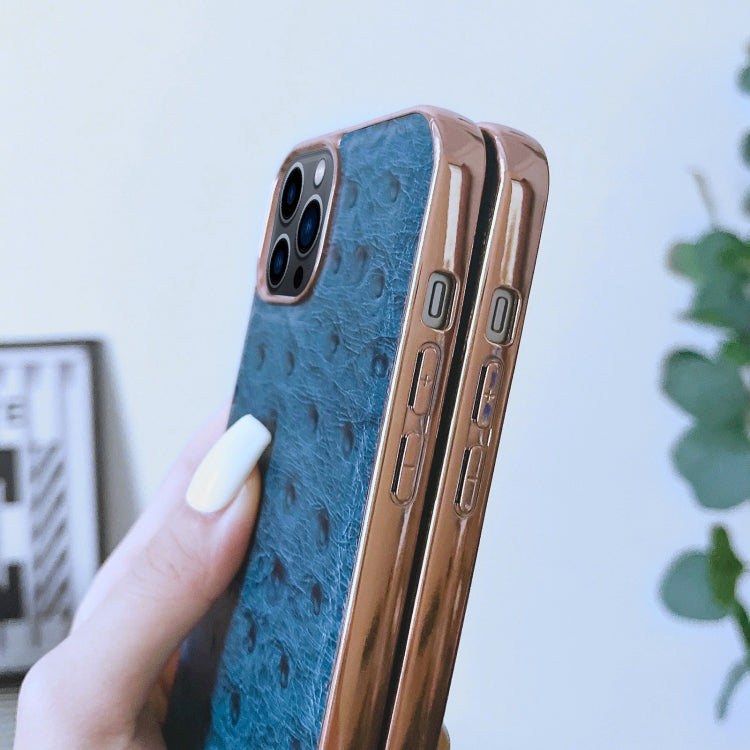 Genuine Leather Ostrich Texture Nano Case, For iPhone 13 Pro, For iPhone 13 Pro Max, For iPhone 13, For iPhone 14 Plus, For iPhone 14 Pro Max, For iPhone 14 Pro