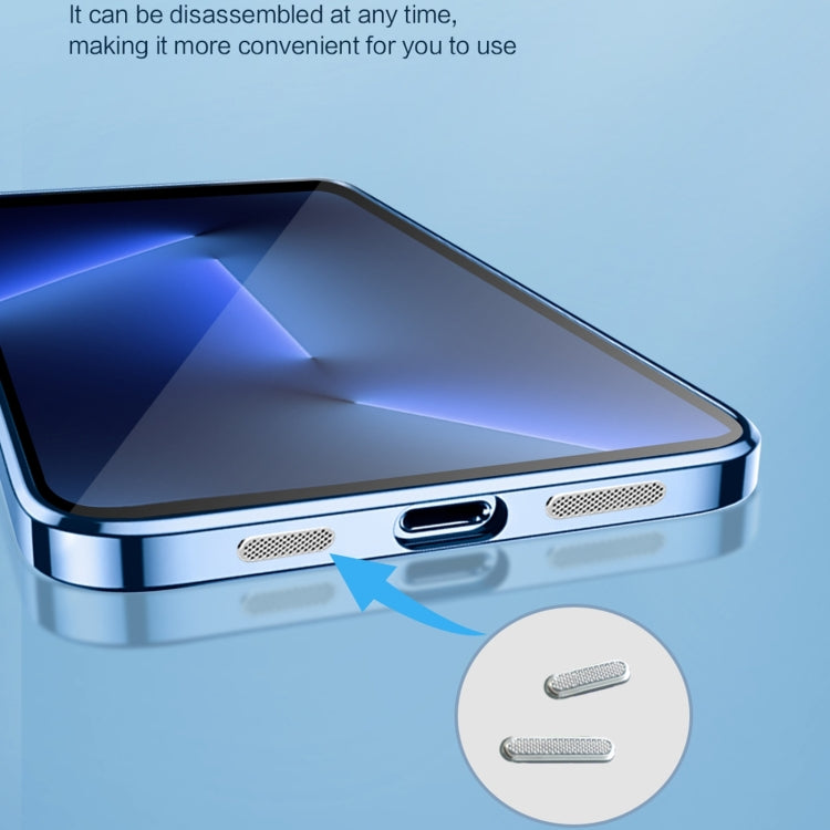 For iPhone 14 Plus 9D Plated Lens Film Clear Phone Case (Silver)