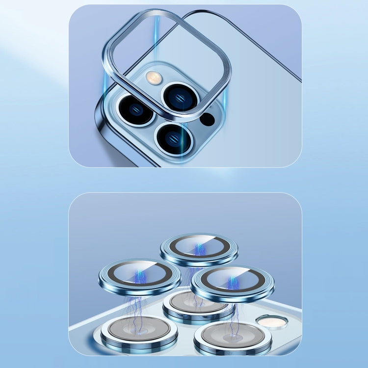 For iPhone 14 Plus 9D Plated Lens Film Clear Phone Case (Silver)